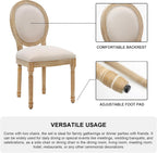 Furnimart French Country Vintage Dining Chairs Set of 8 Farmhouse Dining Chairs with Round Back and Solid Wood Legs, Oval Side Chairs for Kitchen Dining Room Living Room