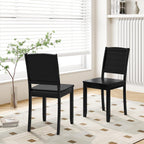 Giantex Wood Dining Chairs Set of 4, Modern Kitchen Chair w/Rubber Wood Legs, Curved Backrest, Farmhouse Diner Chair, Wooden Armless Side Chairs for Home Dining, Restaurant, Load 400 LBS, Black