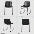 GOTMINSI Dining Chairs Set of 4, 18 Inch Modern Dinner Chairs, PU Leather Armless Dining Room Chairs with Sturdy Metal Legs and Upholstered Backrest for Kitchen (Black)