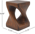 MGO Twist Shape Side Table, 11.75" Vintage Magnesium Oxide (MGO) Side Table, Small Accent Table Bedside Table Nightstand for Living Room Bedroom Balcony No Assembly