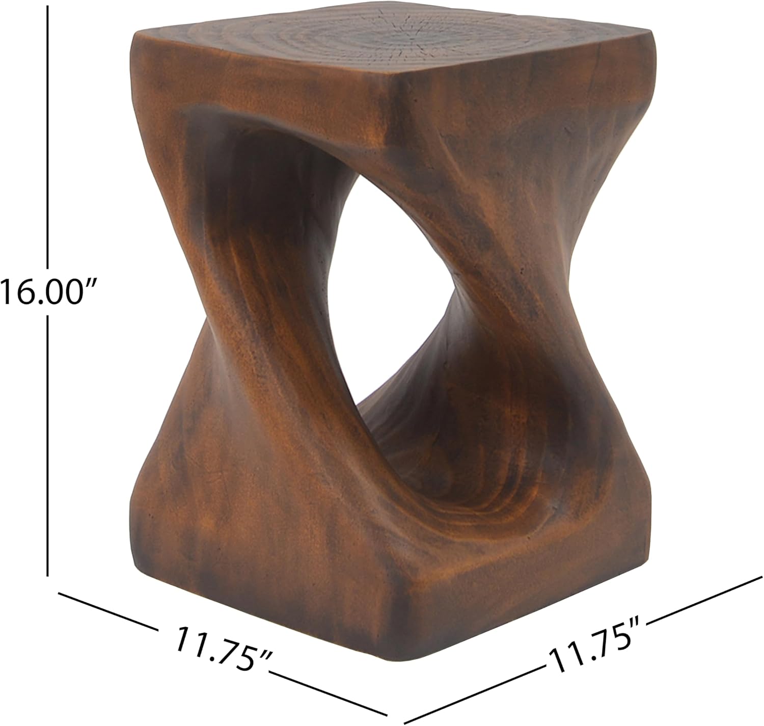 MGO Twist Shape Side Table, 11.75" Vintage Magnesium Oxide (MGO) Side Table, Small Accent Table Bedside Table Nightstand for Living Room Bedroom Balcony No Assembly