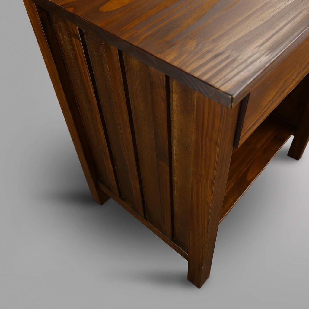 Casual Home Vanderbilt Nightstand with USB Ports-Warm Brown