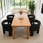 Black Dining Chairs Set of 4, Upholstered Velvet Barrel Chairs with Arms Comfy Side Chairs for Living Room/Dining Room/Reception
