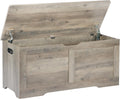 Timberer 39.4" Storage Chest, Storage Trunk with 2 Safety Hinges, Wooden Storage Bench, Shoe Bench, Entryway Bench for Living Room, Bedroom, Grey