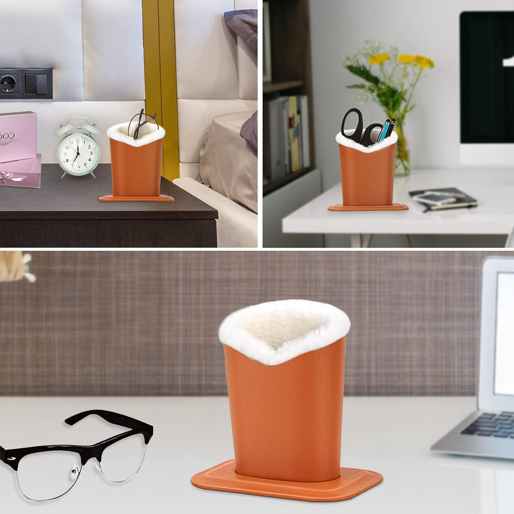 bvya 2 Pcs Eye Glass Holder Stands, Candy Sweet Color Eyeglasses Holder with Plush Lining for Table, Desk, Nightstand
