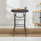 Nice C Plastic High Top Cocktail Table, 31.5" Foldable Bar Table (2P Black) | Portable Round Table, Counter Height Table, Bistro Table, Waterproof, Indoor, Outdoor, Parties, Weddings, Camping, Backyard
