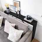 MAHANCRIS Console Table, 62.2" Long Sofa Table Behind Couch, Narrow Entryway Table, Farmhouse Dining Table with Angled Metal Frame, Industrial Console Table for Entryway, Black CTHB15801