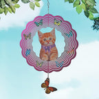 Metal Cat Wind Spinner,Metal Wind Spinners for Outdoor,3D Double Sided Hanging Decor for Indoor,Outdoor,Unique Gifts for Women