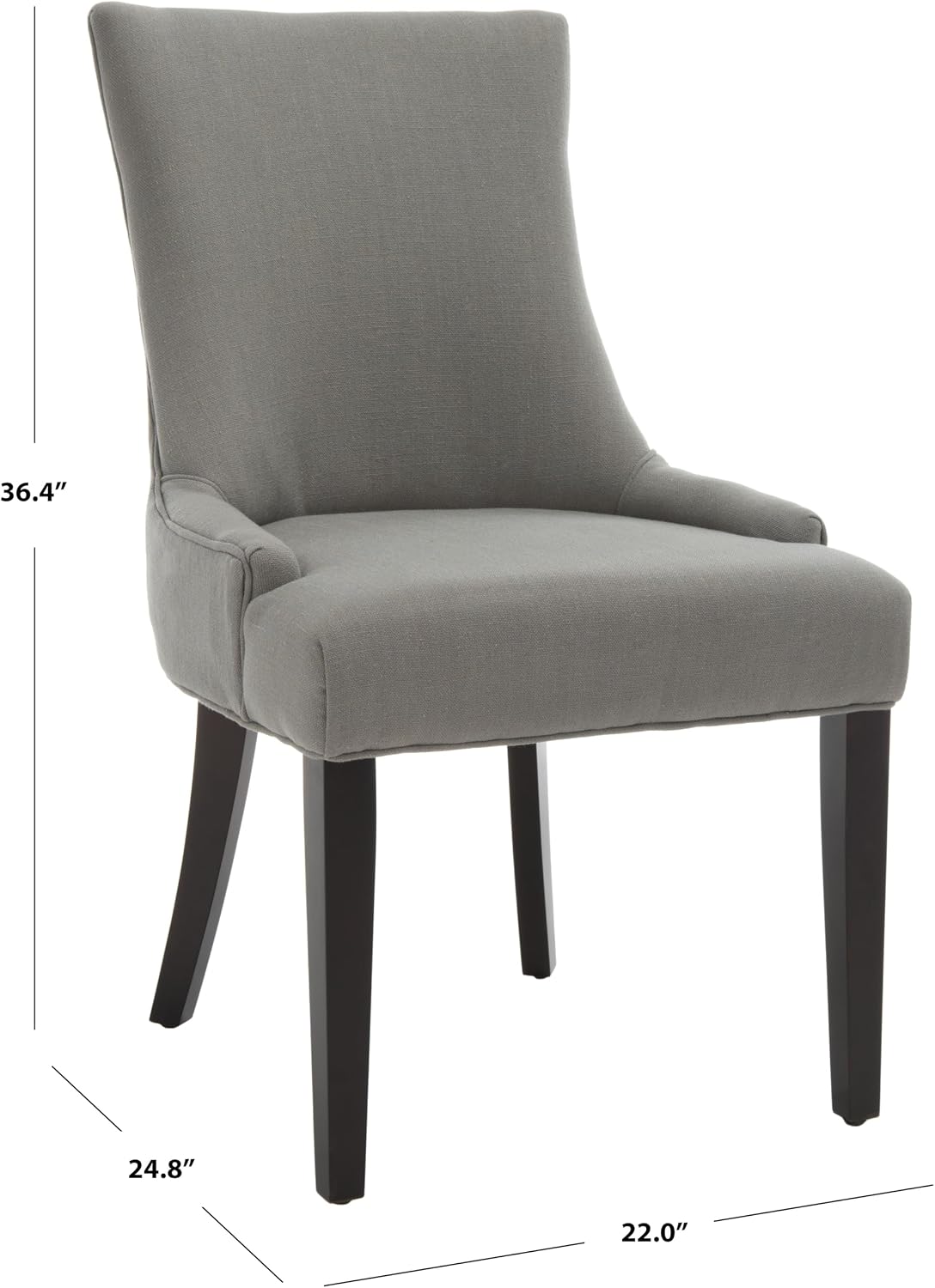 SAFAVIEH Home Collection - Lester Granite Upholstered Dining Chair, Modern Armless Design with Solid Wood Legs, Comfortable Seating for Dining Room or Kitchen (MCR4709B)