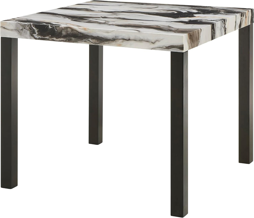 Roundhill Furniture Cavira Modern Faux Marble Counter Height Dining Table