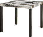 Roundhill Furniture Cavira Modern Faux Marble Counter Height Dining Table