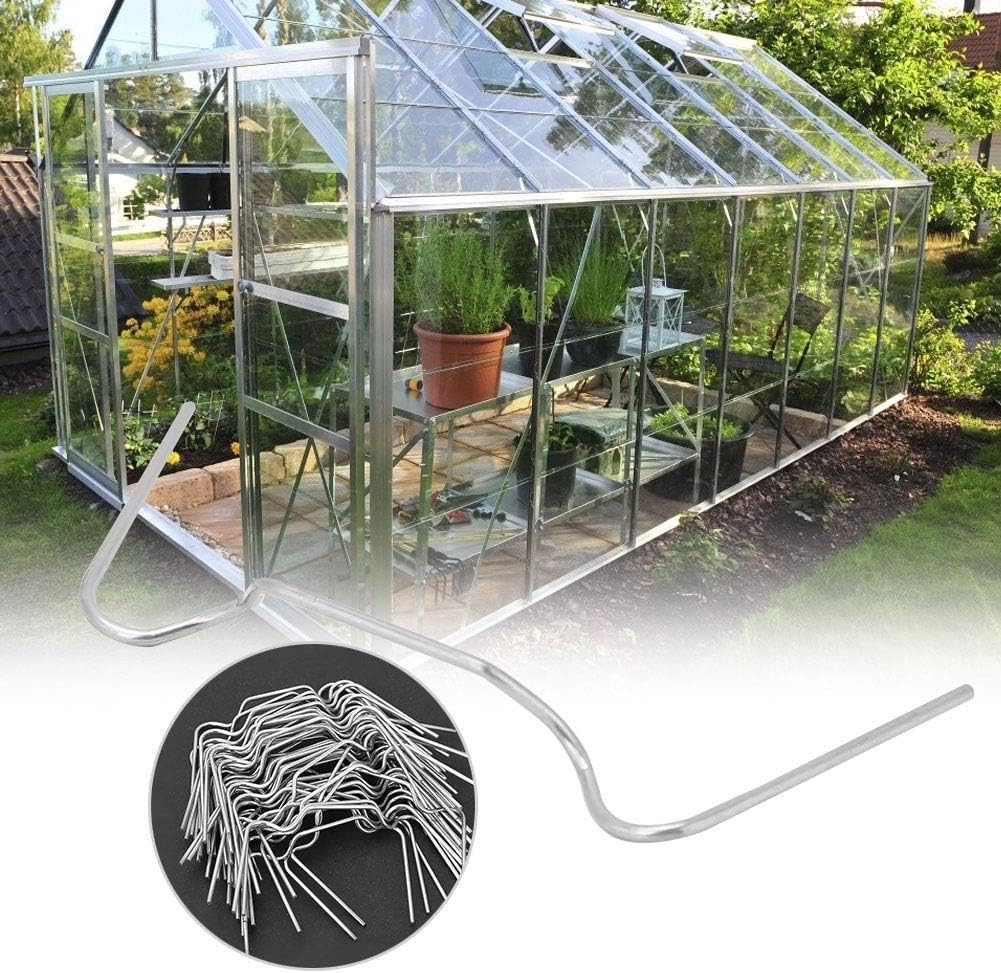 Mumusuki 50 Pack Stainless Steel Greenhouse Clips, Rust Proof Spring Clamps for Plexiglass Panels, Universal W Glazing Clips Tool, No Drilling Installation