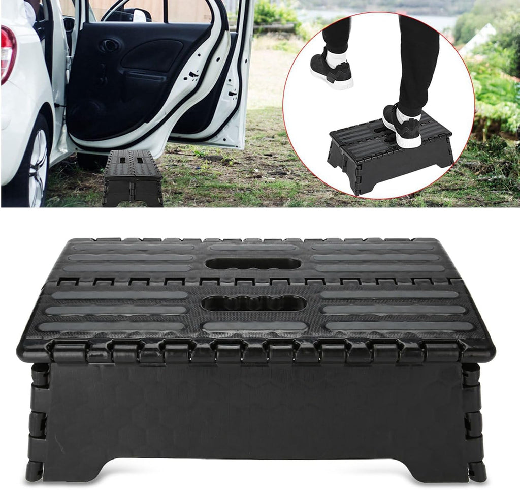 Folding Step Stool, The Lightweight Step Stool, Portable Folding Step Stool Black Step Ladder for Adults Seniors at Home, Kitchen, Bathroom, Bedroom, Closet