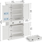 IRONCK Storage Cabinet with Drawers and Doors for Living Room and Entryway | Open Shelves, Adjustable shelves, Organized essentials