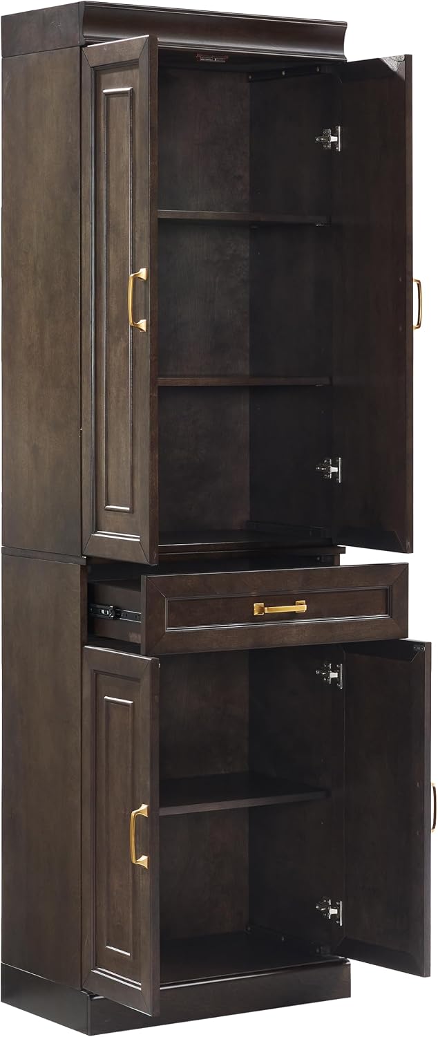 Crosley Furniture Stanton 2-Piece Pantry Storage Cabinet Set with Shelves, Kitchen, Dining, or Laundry Room, Coffee
