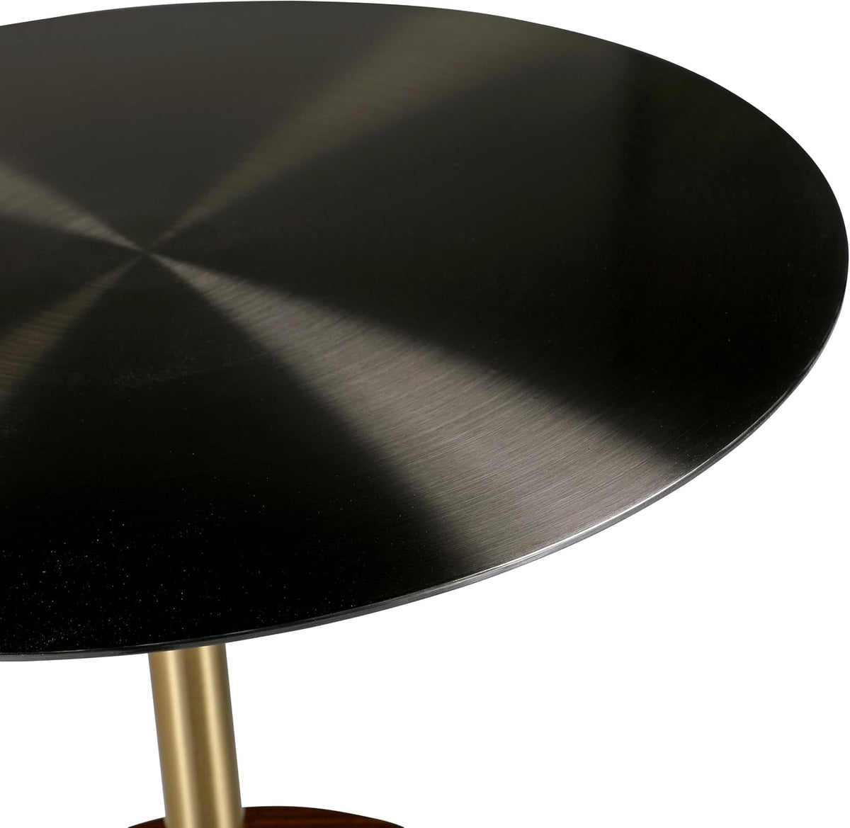 LeisureMod Round Side Table with Modern Stainless Steel Pedestal Base, Chic Accent End Table and Multi-Functional Indoor Nightstand for Living Room, Bedroom, Sofa or Small Spaces, Brown