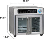 Emeril Lagasse Extra Large French Door Air Fryer Toaster Oven Combo, 24 Cooking Functions and Digital Controls, 7 Accessories Included, Stainless Steel Finish, 26QT Capacity