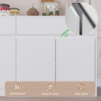70.87" H Large Kitchen Pantry Storage Cabinet with Microwave Oven Countertop, Freestanding Pantry Cabinet with Drawers for Kitchen, Living Room (White)