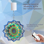 Hanging Display Motor with Remote Battery Operated 20 RPM Rotating Motor for Wind Spinner Mobile Yard Decor Hanging Ornaments Garden Sculptures-Medium Speed