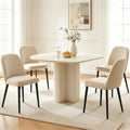 Upholstered Dining Chairs Set of 4, Chenille Fabric Modern Dining Room Chairs, Mid-Century Side Chairs, Kitchen Chairs for Living Room, Restaurant, Cafe, Comedor, Beige