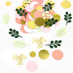 300PC 50TH Birthday Confetti for Table Pink and Sage Green Happy 50TH Birthday Decorations for Women Dots Hello 50 Confetti Scatters Fifty and Fabulous Party Decor Supplies
