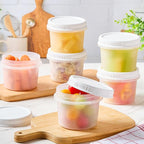 TUZAZO 12 Oz Food Storage Containers with Screw Lids, 6-Count Reusable Small Plastic Soup Containers for Portion and Meal Prep | Microwave-, Freezer-, Dishwasher-Safe | BPA Free