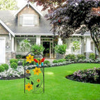 YEAHOME Garden Decor for Outside, 34" Flower Butterflies Decorative Garden Stakes for Spring Garden Decor, Metal Yard Art Stakes for Outdoor Lawn Backyard Porch Decorations