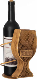 Vintiquewise Decorative Metal Goblet Shape Wine Bottle and Cork Holder A Unique Home Decor Piece and Countertop Accessory for Kitchens, Bars, and Dining Rooms - Great Collection for Wine Lovers