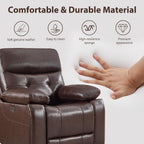 CANMOV Genuine Leather Power Reclining Sofa Set,Living Room Furniture Sofa Set,Power Recliner Chair,Loveseat and Sofa with Storage Console, USB Ports, Cup Holders for Living Room,Dark Brown