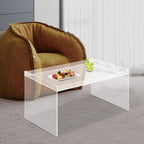 Modern Acrylic Table Clear, Rectangle Acrylic Side Table Furniture, Modern Tea Table 31.5 * 19.7 * 15.7in for Living Room, Office Reception and Bedroom(Clear)
