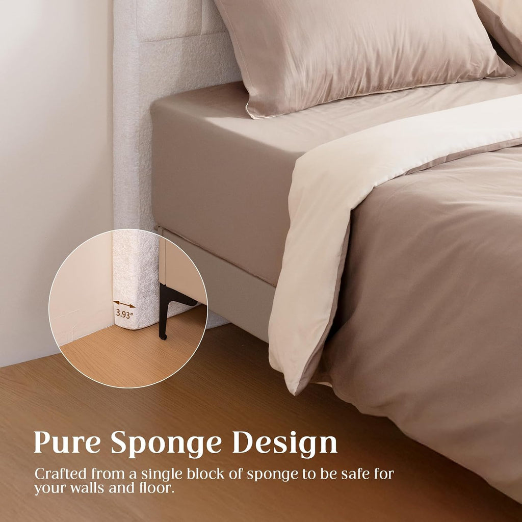 Queen Headboard, Beige Upholstered Headboard for Bed, No Assembly