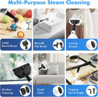 Steam Mop - All-in-one Powerful Handheld Steam Cleaner Detachable Floor Steamer with 11 Accessories, MultiPurpose Steamer for Hardwood Floors, Clothes,Windows,Tiles,Carpet, Whole Home Use(Grey）