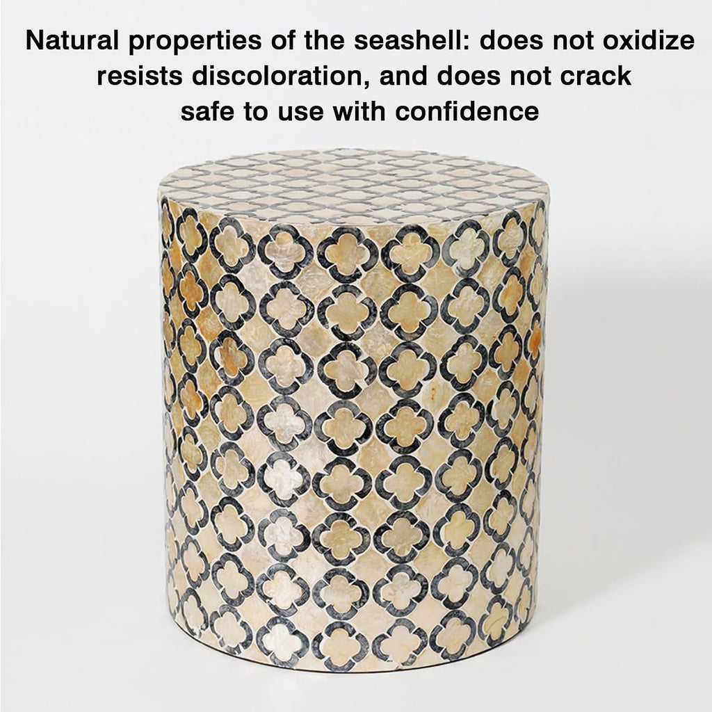 Bedside/Sofa Side Table – Shell-Style Accent Table (Suitable for Living Room, Balcony, or as a Coffee Table/Drum Stool)