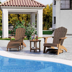 YEFU Adirondack Ottoman, Patio Foot Rest, Adirondack Foot Rest (2-Piece Folding Adirondack Ottoman, Teak)