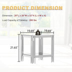 Square Glass End Table with Clear Tempered Glass Top & Silver Stainless Steel Legs, Modern 2-Tier Small Glass Side Table for Living Room, Home Office, Glass Accent Table Easy to Assemble