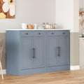 Kitchen Pantry with Drawer, Kitchen Storage Cabinet with 2 Doors 2 Adjustable Shelves for Kitchen, Living Room and Dining Room (Gray,2)