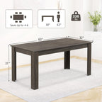 63“ Large Dining Table for 4-6 People, Rectangular Dining Room Table, Wooden Kitchen Table with L-Shaped Legs, Modern Farmhouse Dinette Table for Restaurant, Living Room, Family