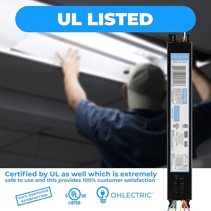 OHLECTRIC 20 Pack - Replacement for ICN4P32-SC 3&4 Lamp - T8 Fluorescent Ballast, Electronic Ballast Replacement 120-277 Volt, Instant Start - Standard and Energy Efficient Ballasts - UL Approved