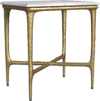 Coaster Home Furnishings Baldwin Rectangular Marble Top Side Table White and Gold