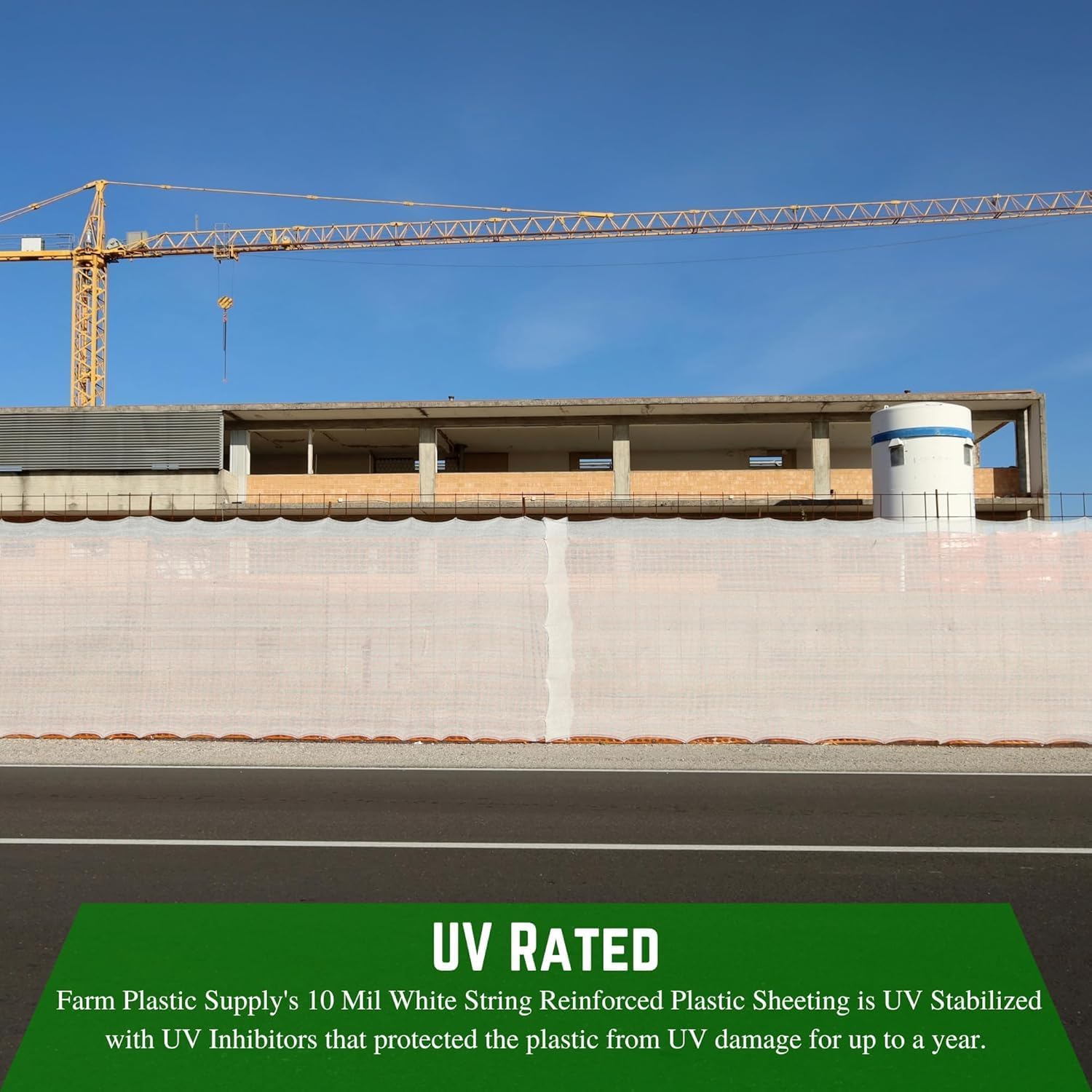 Farm Plastic Supply - Dura Skrim 10 Mil White String Reinforced Plastic Sheeting - White Plastic Sheeting, 10 Mil White Plastic Sheeting, String Reinforced Plastic Sheeting (20' x 100')