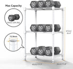 450 lbs Wire Storage Shelving 3-Tier Utility Shelving Unit Steel Organizer Wire Rack for Home,Kitchen,Office,White (11.8" D x 17.7" W x 26.4" H)