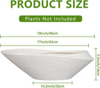 Bonsai Pots - 18 Inch Ceramic Plant Pot for Bonsai Tree, Modern Indoor & Outdoor Succulent Planter with Drainage, Room Decor, Gifts for Plant Lovers, White-Black