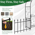 VINGLI Garden Arbor Arch, Wedding Arch Archway for Ceremony Party, Trellis for Plant Climbing, Christmas Decorations Pergola for Backyard, Lawn, Patio, Yard (Arbor with Gate and Fence)