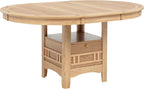 Coaster Home Furnishings - LAVON - Wood - Oval Extendable Dining Table with 18-Inch Extension Leaf, Storage Shelf & Closed Storage - Kitchen & Dining Room - 60-Inch - Light Oak - 106620