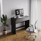 Vanity Desk, Makeup Vanity Desk with 2 Drawers and Storage Desktop Space | Modern Makeup Vanity Dressing Table with Curved Profile Design, Black Makeup Computer Writing Desk for Home Office Bedroom