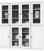 Palace Imports 100% Solid Wood Kitchen Pantry, White, 65" w x 71.5" h x 15.5" d, Renewable Eco-Friendly Wood, Made in Brazil