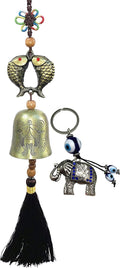 Betterdecor Traditional Lucky Feng Shui Wind Chime Bell Hanging Ornament Decoration for Protection Success Peace and Wealth (Double Carps)