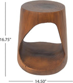 Merax Hollow MGO Accent Side Table, Unique Modern End Table with Wide Pedestal & Tabletop, Small Drink Tables for Living Room, Bedroom Night Stand Bedside Table, No Assembly Required, Brown