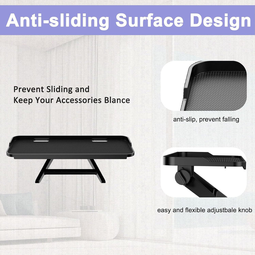 TETVIK TV Top Shelf Screen Adjustable Monitor Top Shelf Storage Bracket Tray Mount Computer Bracket for Cellphone Stand, Media Boxes, Game Console, Router, Speakers Black 2 Pieces