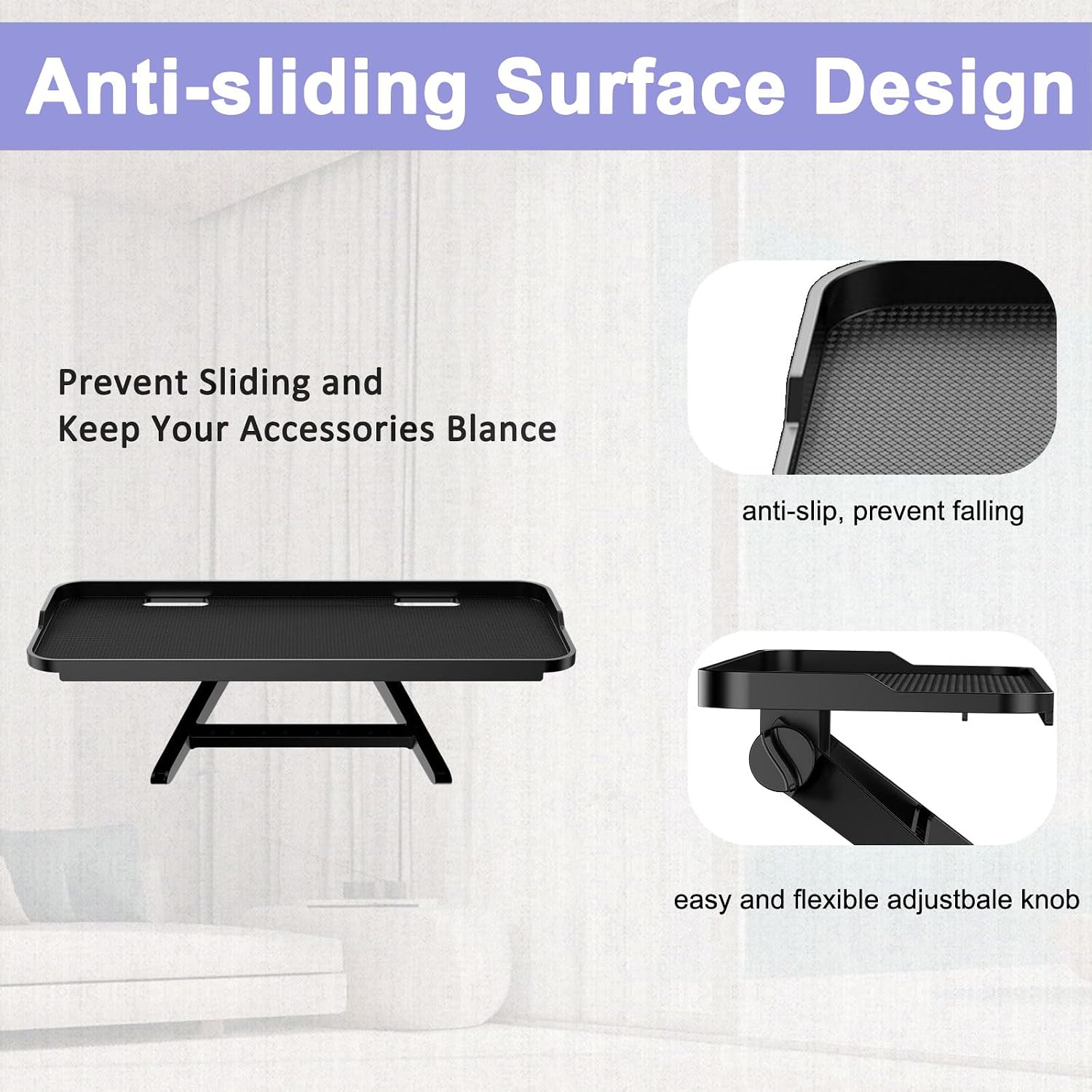 TETVIK TV Top Shelf Screen Adjustable Monitor Top Shelf Storage Bracket Tray Mount Computer Bracket for Cellphone Stand, Media Boxes, Game Console, Router, Speakers Black 2 Pieces